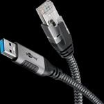 GOOBAY 70299 - Netzwerkadapter, Kabel, USB 3.0 Typ A, Gigabit Ethernet, 1 m