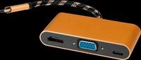 ROLINE 12033155 - Adapter USB-C > VGA, HDMI, PD, 4K 60Hz, schwarz/gold