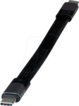 ROLINE 11029078 - USB 4.0 Kabel, 40 Gbit/s, 100 W, flach, 0,15 m