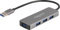 DELOCK 63171 - USB 3.0 Hub 4 Port, USB-A zu 4x USB-A, 20 cm