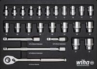 WIHA 44740 - Steckschl&uuml;sselsatz, Au&szlig;ensechskant, 1/2", 26-teilig