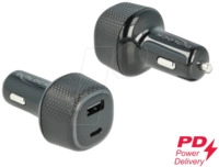 DELOCK 64108 - USB Kfz Ladeger&auml;t, 1xUSB-C 1x USB-A, 63 W