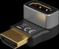 GOOBAY 72009 - Adapter HDMI Stecker/Buchse, 8K 60 Hz, 90&deg; vertikal