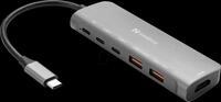 SANDBERG 136-65 - USB-C Hub, 2x USB-A + 2x USB-C + HDMI