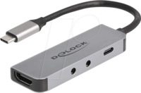 DELOCK 61064 - Adapter, USB-C > HDMI, 4K 60Hz, 2x 3,5 mm, USB-C