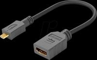 GOOBAY 58683 - HDMI Adapter, HDMI Micro D Stecker auf HDMI Buchse