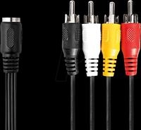 N CAGL20475BK02 - Audio Kabel, 4x Cinch Stecker auf 5-pol DIN Buchse, 0,2 m