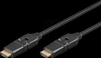 GOOBAY 61292 - HDMI Kabel Stecker/Stecker, 360&deg;, 4K 60 Hz, 5 m