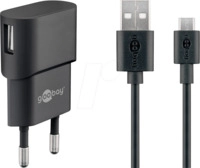 GOOBAY 45296 - USB-Ladeger&auml;t, 5 V, 1 A, microUSB, schwarz