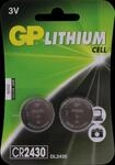 CR 2430 X2 GP - Lithium Knopfzelle, 3 V, 24,5x3 mm, 2er- Pack