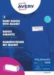 AVZ POL30MA02-10 - Namensschild, 70x30 mm, Magnet, mit Einsteckschilder, 10...