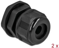 DELOCK 60365 - Kabelverschraubung PG16 f&uuml;r Rundkabel, sw, 2 Stk
