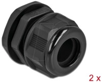 DELOCK 60367 - Kabelverschraubung PG21 f&uuml;r Rundkabel, sw, 2 Stk