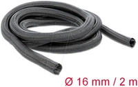 DELOCK 18854 - Geflechtschlauch, selbsteinrollend, 2 m x 16 mm, schwarz