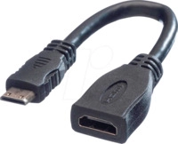 VALUE 11995586 - HDMI-A Buchse > HDMI Mini-C Stecker, mit Ethernet, 0,15 m