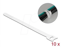 DELOCK 19520 - Klett-Kabelbinder L 200 x B 12 mm wei&szlig; 10 St&uuml;ck