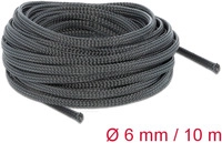 DELOCK 18848 - Geflechtschlauch, dehnbar, 10 m x 6 mm, schwarz