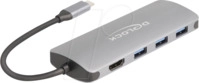 DELOCK 64323 - USB 10 Gbp/s Hub, 7 Port, 3 x USB-A, 4 x USB-C, 4K HDMI, PD 3.0