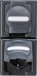 EL BE 131415009 - BLUE ELECTRIC - Schutzkontakt-Steckdose, 2-fach, anthrazit