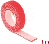 DELOCK 18717 - Klettband auf Rolle, 1 m x 13 mm, rot