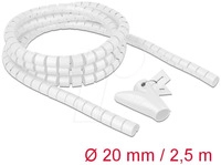 DELOCK 18840 - Spiralschlauch mit Einziehwerkzeug, 2,5 m x 20 mm, wei&szlig;