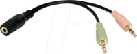 LOGILINK CA0020 - 3,5 mm Klinken Buchse auf 2x 3,5 mm Stecker, 4-pol