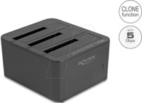 DELOCK 64332 - Copy- / Dockstation 3x SATA, 1:2 Klonfunktion, USB 5 Gb/s