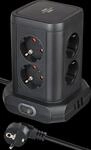 BRE 1153560010 - Steckdosenturm, 8-fach, 2x USB A + 1x USB C, Schalter, 2 m