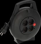 BRE 1093900 - Kabeltrommel Vario Line, 4 Steckdosen, 10 m Kabel, schwarz