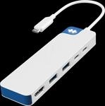 HYPER HD4101 BL - PortReplicator/Dockingstation, USB-C, 5 Port, blau