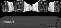 FOSCAM FNA108B4W - Netzwerk-Videorekorder, Set inkl. 4 Kameras