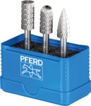 PFERD 22900811 - Fr&auml;sstift Set, 3-tlg, Zahnung 3, &Oslash; 12mm, Schaft-&Oslash; 6mm