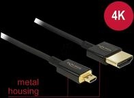 DELOCK 85119 - High Speed HDMI Kabel, A Stecker > Micro-D Stecker, 0,25 m
