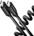 AXG BUCM-CM10TB - Sync- & Ladekabel, USB-C -> USB-C, Spiralkabel, 0,6 m