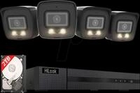 HIL IK28P-480B - Netzwerk-Videorekorder, inkl. 4 Bullet Kameras, 4K, 2 TB HDD