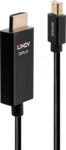 LINDY 40923 - Mini DP 1.2 auf HDMI A Stecker, 3,0 m, aktiv, HDR, 4K/60Hz,
