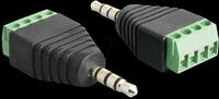 DELOCK 65453 - Klinkenstecker, 3,5 mm, Stereo, 4-pol, Terminalblock