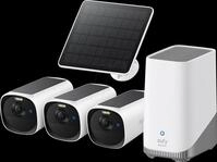 EUFY E8144326 - &Uuml;berwachungskamera, WLAN, 3 St&uuml;ck, inkl. Basis + Solarpanel