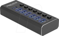 DELOCK 64326 - USB 10 Gbp/s Hub, 7 Port, 4 x USB-A Schnellladen, 3 x USB-A, Sc