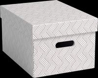 VONL 61410001 - Archivboxen, Recycel, Gr. M, 3 St&uuml;ck, wei&szlig;/grau