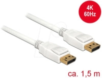DELOCK 85509 - Delock Kabel DP 1.2 Stecker > DP Stecker 4k wei&szlig; 1,5 m