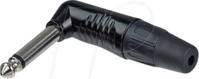 REAN RP2RC-BAG - 6,35mm Klinkenstecker Mono 2-polig gewinkelt, schwarzes...