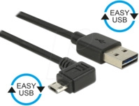 DELOCK 83854 - USB 2.0 Kabel, EASY A Stecker auf Micro B Stecker, 3 m