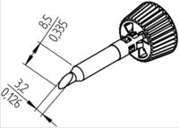 ERSA 0142ADLF32 - Ersadur L&ouml;tspitze, 3,2 mm abgewinkelt