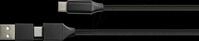 PYT PY-USB002S - Sync- & Ladekabel, USB-A + C -> USB-C, QC 3.0, PD 60W, 1,0 m