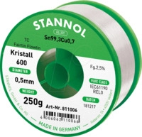 STA 600 TC 0,5 - L&ouml;tzinn bleifrei mit Kupferanteil,&Oslash; 0,5 mm, 250 g