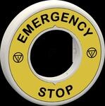 ZBY9W2B330 - Schild f&uuml;r Not-Aus/Not-Halt, 1 LED rot, 24V, EMERGENCY STOP