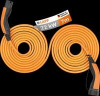 LAPP 75746 - Typ 2 Kabel, f&uuml;r E-Fahrzeuge, 22 kW, 32 A, 3 Ph, Helix, 7 m