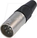 REAN RC5M - XLR Kabelstecker 5-polig, vernickeltes Geh&auml;use