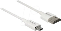 DELOCK 85150 - Kabel HDMI-A Stecker > HDMI Micro-D Stecker, 3D 4K, Slim, 1,5 m